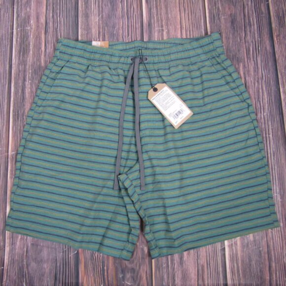 PraNa NEW NWT Mens XL 8" Board Shorts Metric E-Waist Cove Blue Striped UPF 50+ - Picture 2 of 5